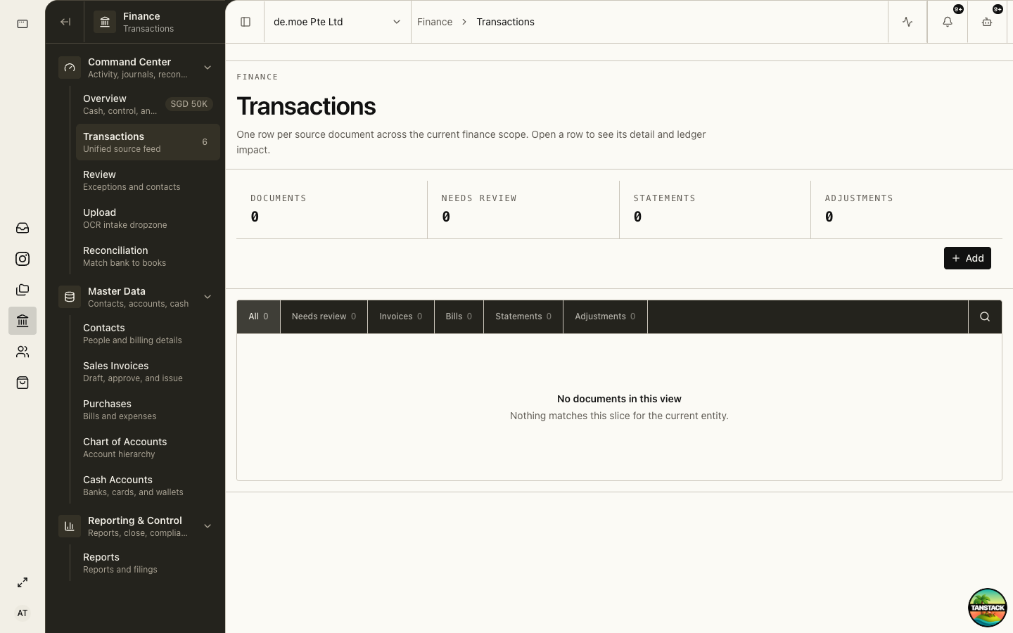 Finance Transactions unified source feed