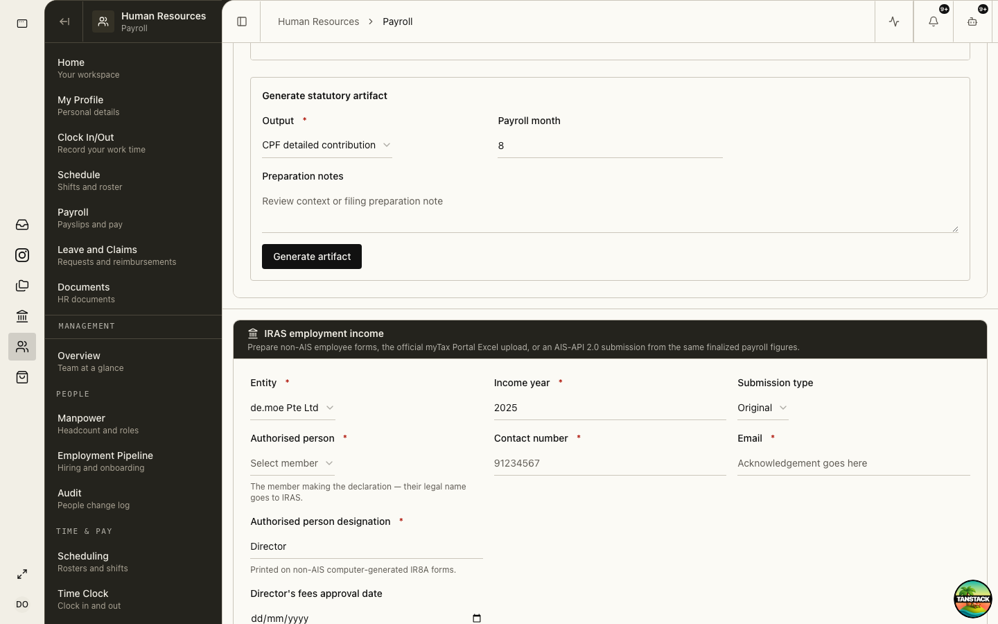 Payroll reporting controls with AIS draft, validation, and submission